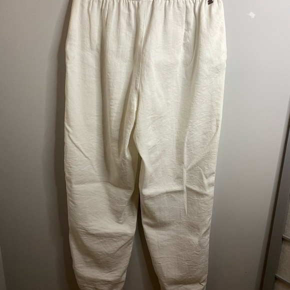 Monk & Lou | White Jogger Pants - stretchy waisted band - small - Picture 6 of 7